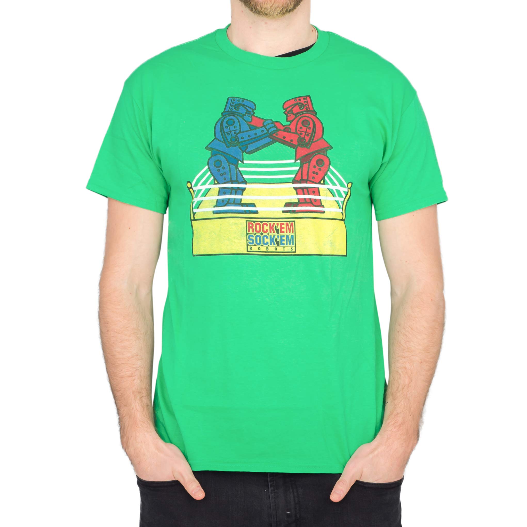 Rock 'Em Sock 'Em Robots Sheldon Adult T-Shirt - Big Bang Theory Fan Gift - Perfect for Cosplay, Comic Con & TV Show Themed Parties