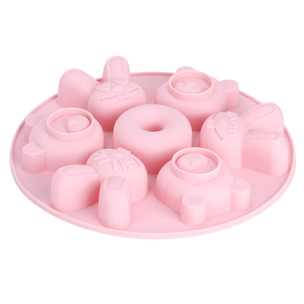 Weiyirot Silicone Cake Mold - Microwave & Oven Safe, Non-Stick Baking Pan for Cupcakes, Muffins, Pancakes & Omelets - BPA Free, Reusable, Dishwasher Safe (Pink) | Perfect for Home Baking, Party Treats & Breakfast Cooking