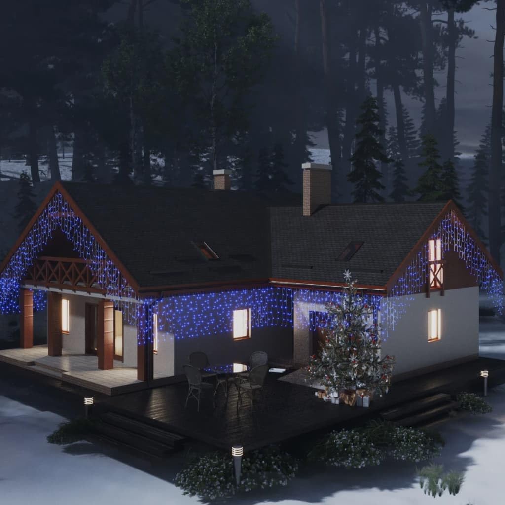 vidaXL 400 LED Blue Icicle Christmas Lights - 393.7