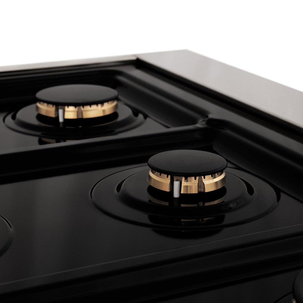 ZLINE Autograph Edition 36-inch Stainless Steel Dual Fuel Range & Range Hood Kitchen Package with Matte Black Accents - Professional Gas Stove & Powerful Ventilation for Home Chefs | Perfect for Modern Kitchens, Cooking Enthusiasts & Entertaining Guests