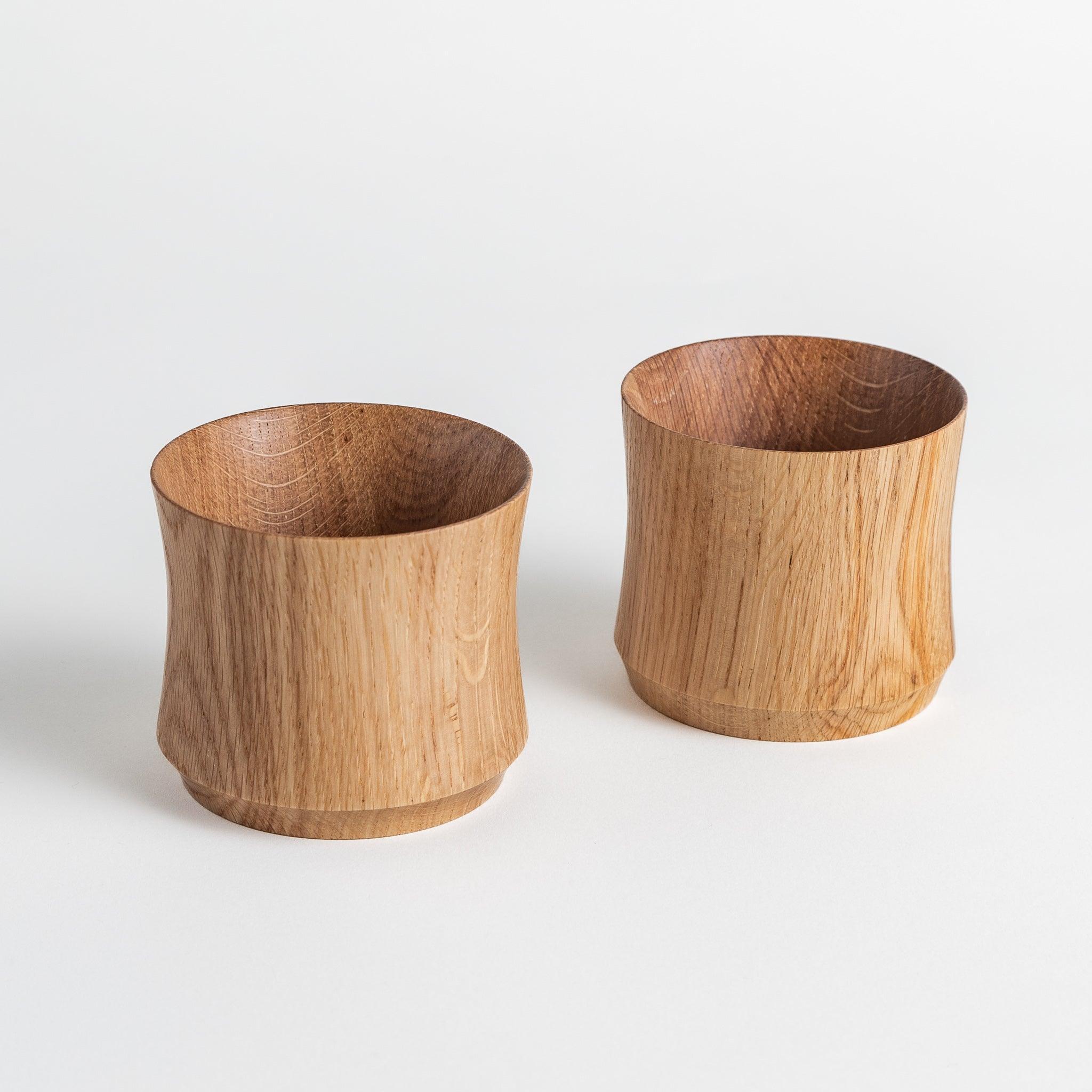 Handcrafted Mizunara Oak Whiskey Glasses Set of 2 - Japanese Wooden Tumbler Cups for Bourbon, Scotch & Whiskey Tasting - Perfect for Home Bar, Gifts & Special Occasions