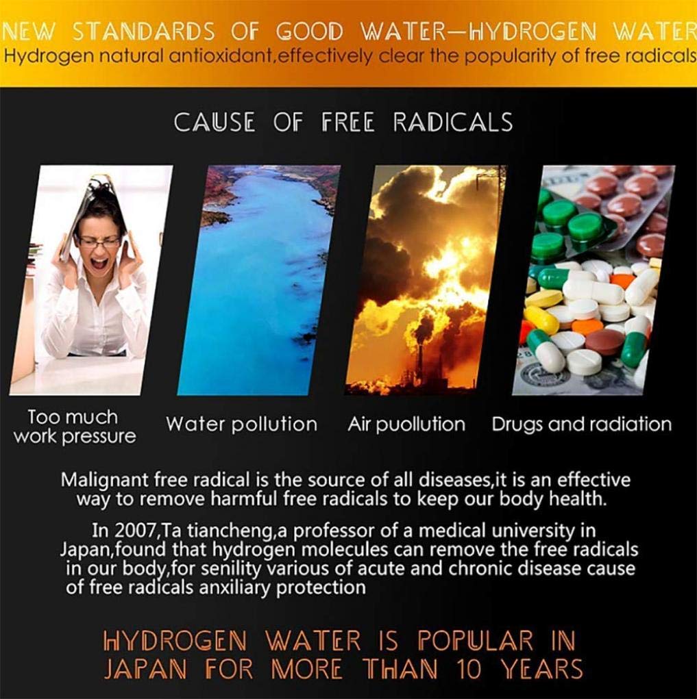 300ML Hydrogen Rich Water Bottle - Portable Brown Sports Cup for Outdoor Activities, Gym, and Travel