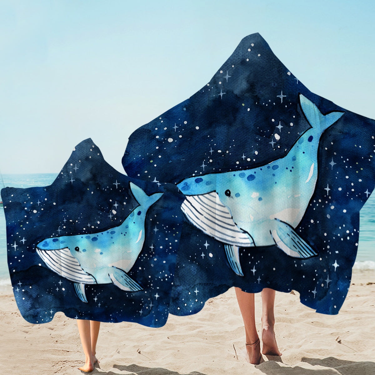 King of Whales Hooded Towel - Soft Baby Bath Towel with Hood for Newborns & Toddlers - Perfect for Bath Time, Swimming, and Beach Outings