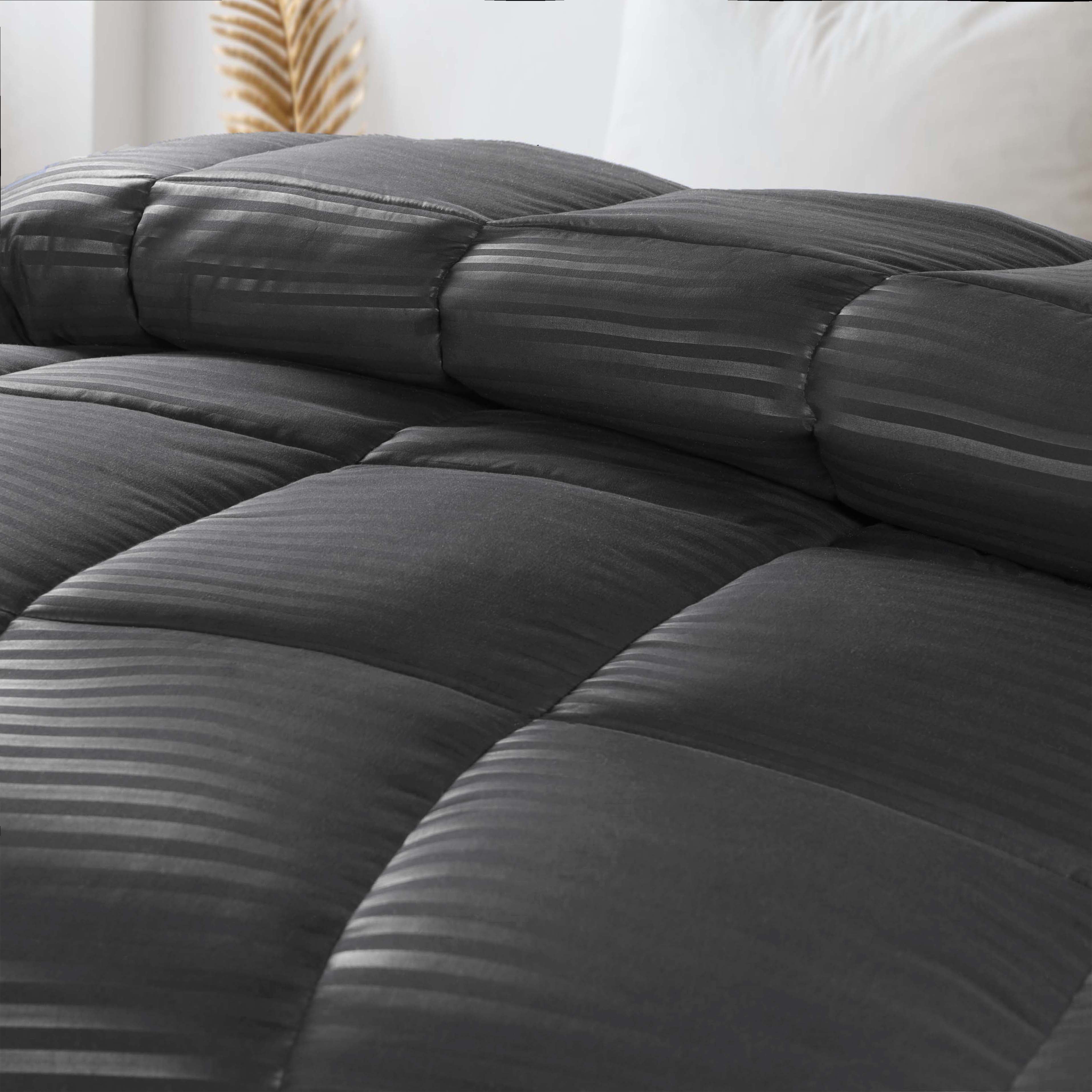 Reversible Striped Down Alternative Comforter - Soft & Lightweight All-Season Bedding for Cozy Sleep - Perfect for Bedrooms, Guest Rooms & Dorm Rooms