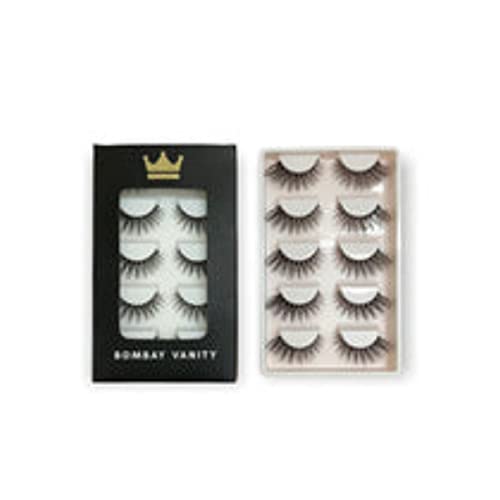 3D Faux Mink Natural Eyelashes - 5 Pairs False Eyelash Set for Eye Makeup, Voluminous & Reusable - Perfect for Parties, Weddings, and Daily Wear