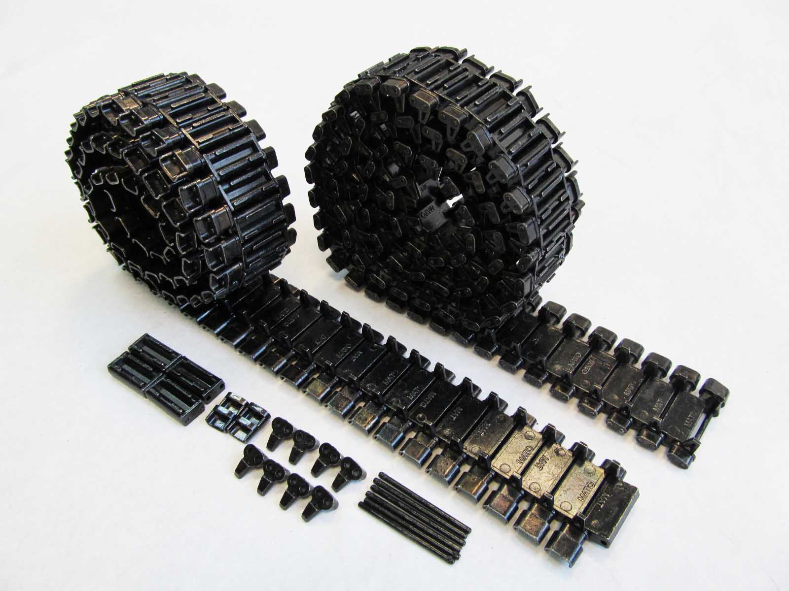 1/16 Scale Metal T74 T49 Tracks, Sprocket, Idler & Driving Wheels for Mato M4A3 & Henglong Sherman RC Tanks - Ready to Run Upgrade Parts for Enhanced Performance (Battlefield Simulation & Tank Model Collection)