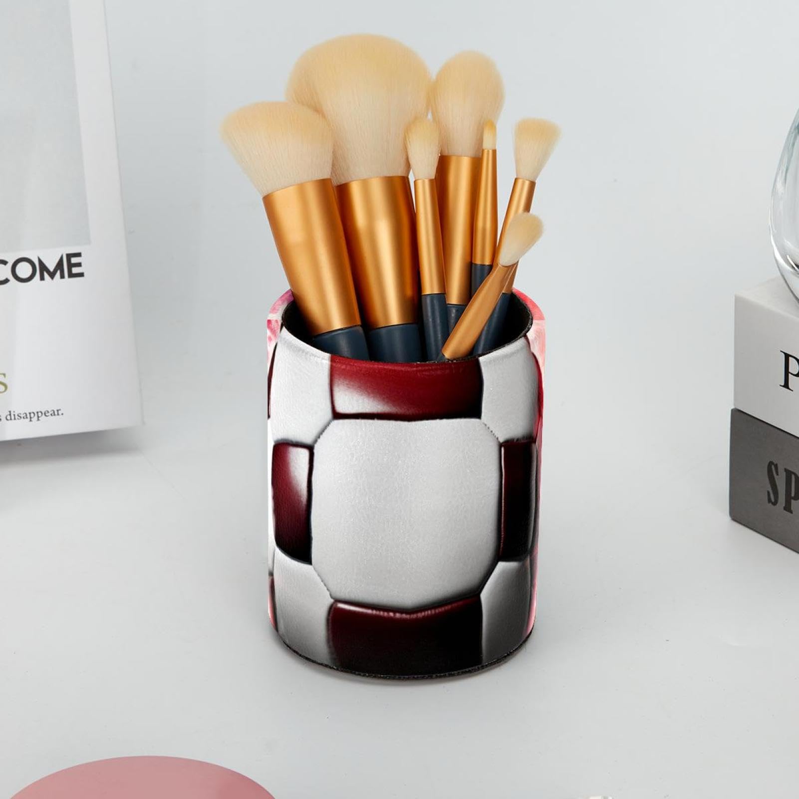 American Flag Football Pen Holder for Desk - Stylish Pen Organizer & Desk Accessories for Office, School, or Home Workspace