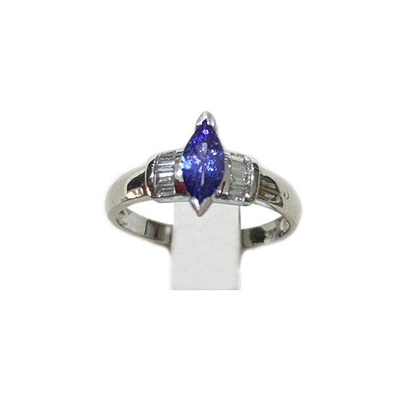 14K White Gold Tanzanite Ring for Women - Elegant Tanzanite Gemstone Jewelry for Engagement, Wedding & Anniversary Gifts