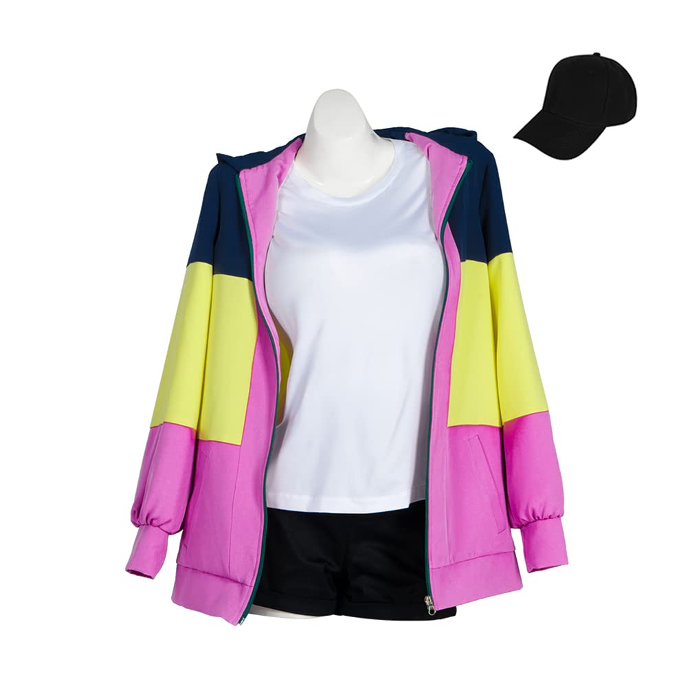 Ya Boy Kongming Cosplay Costume - Tsukimi Eiko Full Set Anime Outfit with Hooded Jacket, Shirt, Hat & Pants for Girls | Perfect for Halloween, Anime Conventions & Cosplay Events