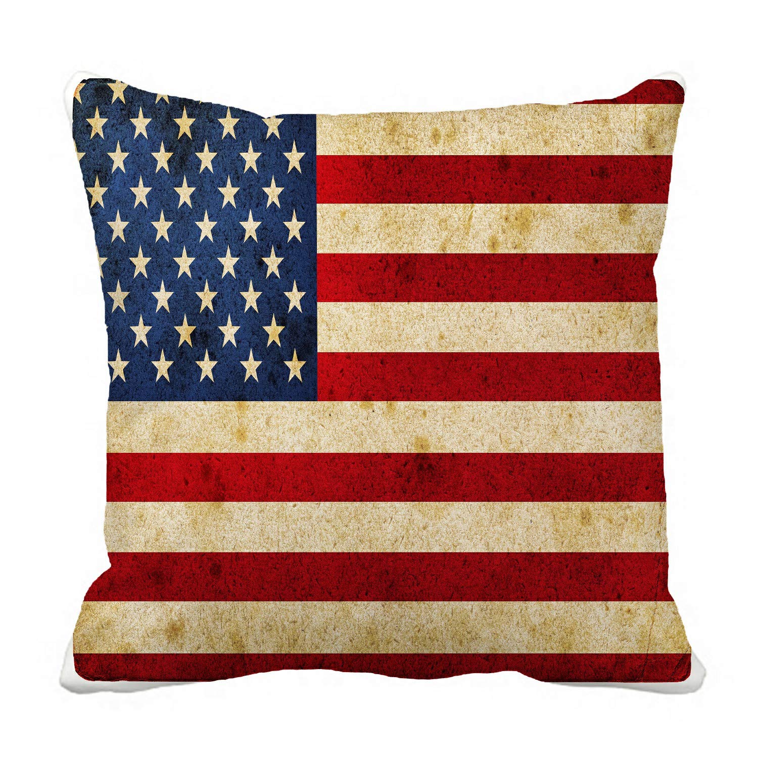 ECZJNT USA Flag Pillow Cover 16x16 Inch - Patriotic Decorative Cushion Case for Sofa, Bed, Car & Home Decor - Perfect for Independence Day, Memorial Day & Fourth of July Celebrations