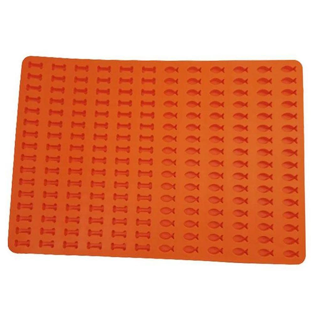 Non-Stick Silicone Baking Mat for Dog Treats & Biscuits - Reusable, Durable, Orange - Perfect for Homemade Dog Cookies, Training Treats & Jelly Desserts