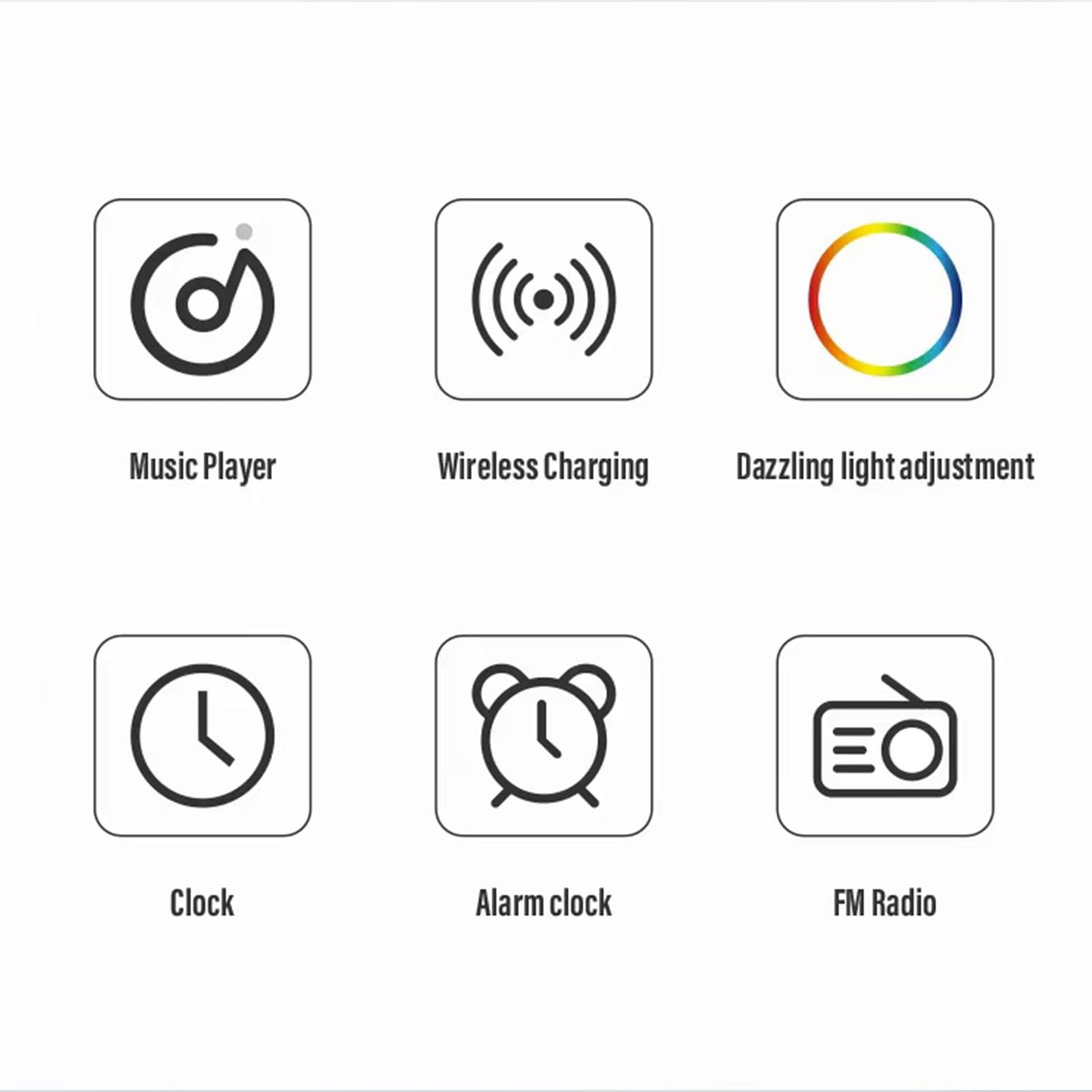 Wireless Charging Ambient Light - 6 Color Changing LED Speaker with Bluetooth | Multifunctional Night Light & Phone Charger for Bedroom, Study Room, Camping & Travel | Perfect for Mood Lighting & Entertainment