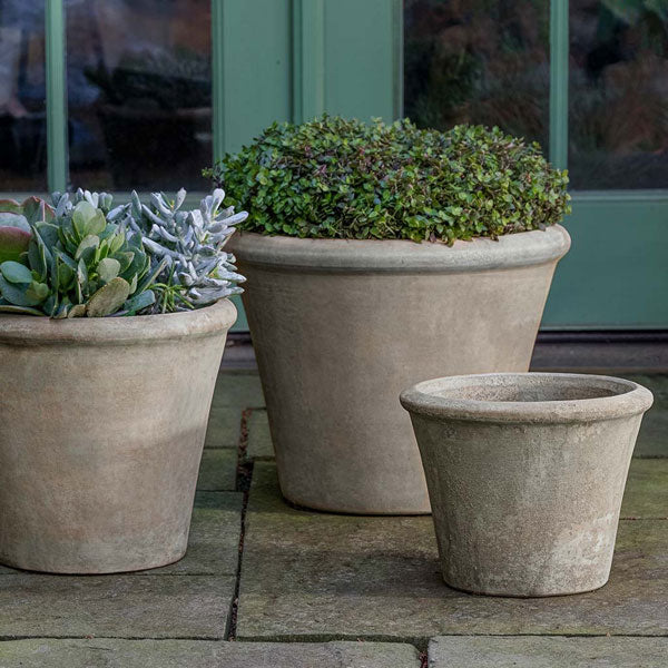Vintage Cortona Planter Set of 3 - Antique Terra Cotta Flower Pots by Campania International - Perfect for Indoor Plants, Outdoor Gardens & Patio Decor