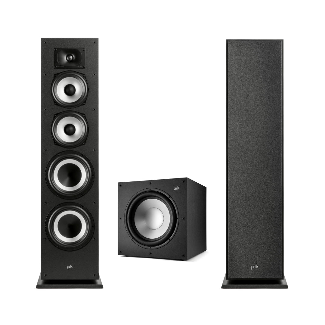 Polk Monitor XT70 Bookshelf Speakers & XT12 Powered Subwoofer - Premium Home Theater Audio System for Movies, Music & Gaming