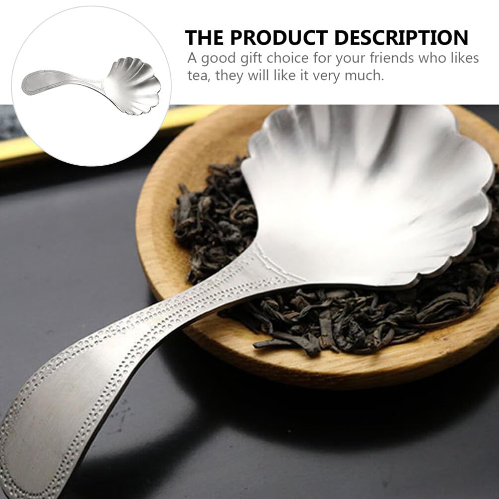 Stainless Steel Shell Shaped Tea Scoop for Coffee, Sugar, Candy & Seasoning - Mini Measuring Scoop for Bulk Chocolate, Oil & Tea Tasting - Perfect for Home, Cafe & Bakery Use