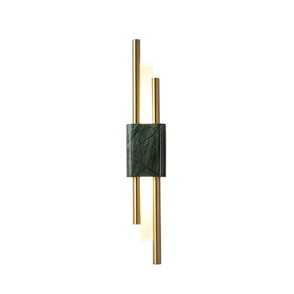Nordic Style LED Modern Wall Light Fixture with Marble Lampshade - Green/White Wall Lamp for Living Room, Bedroom & Hallway - Decorative Wall Mounted Sconces for Ambient Lighting & Home Decor