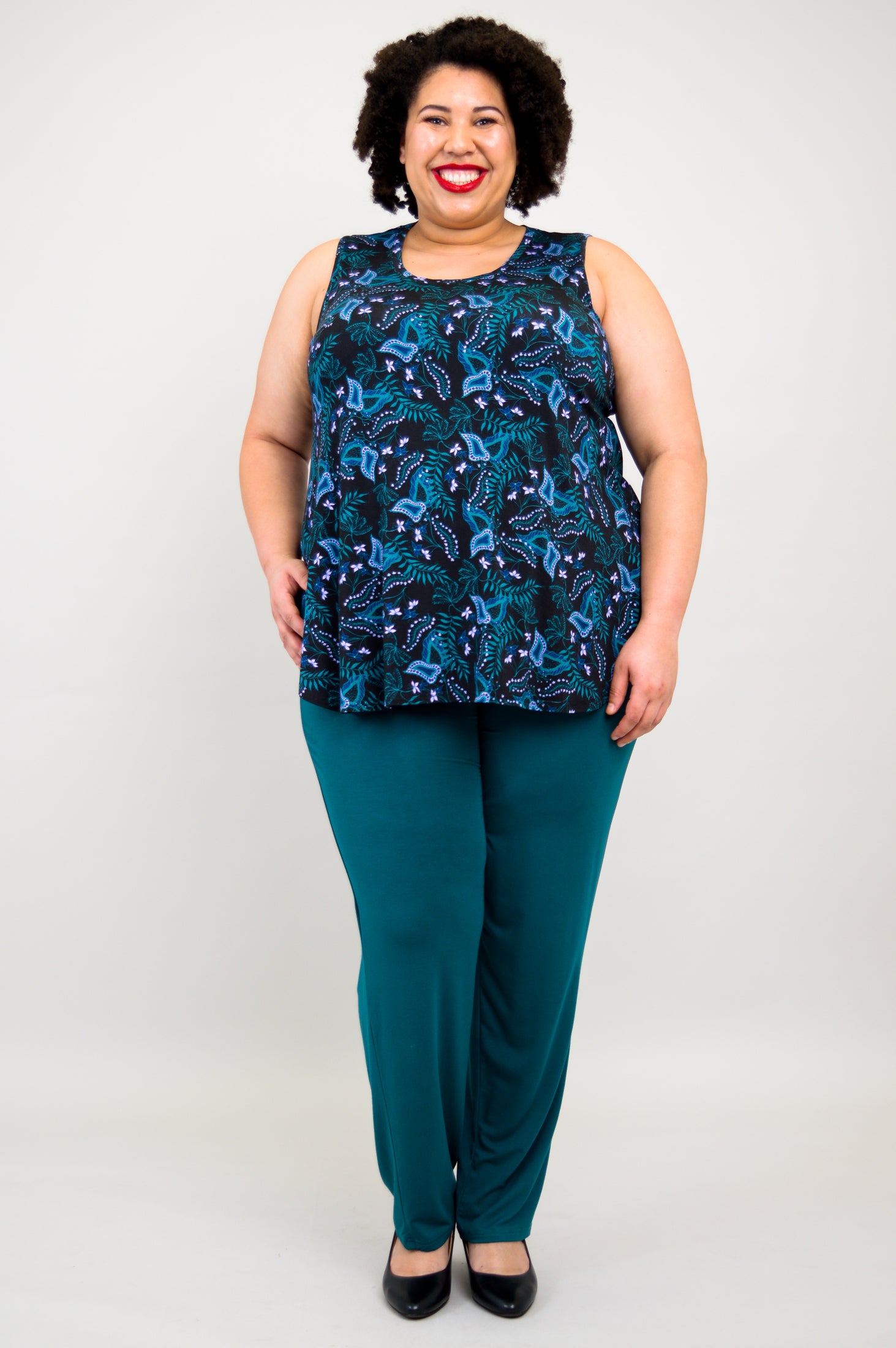 Jazz Tank Top - Fantasia Bamboo Print Women's Casual Shirt | Perfect for Summer Outfits, Beach Wear & Music Festivals