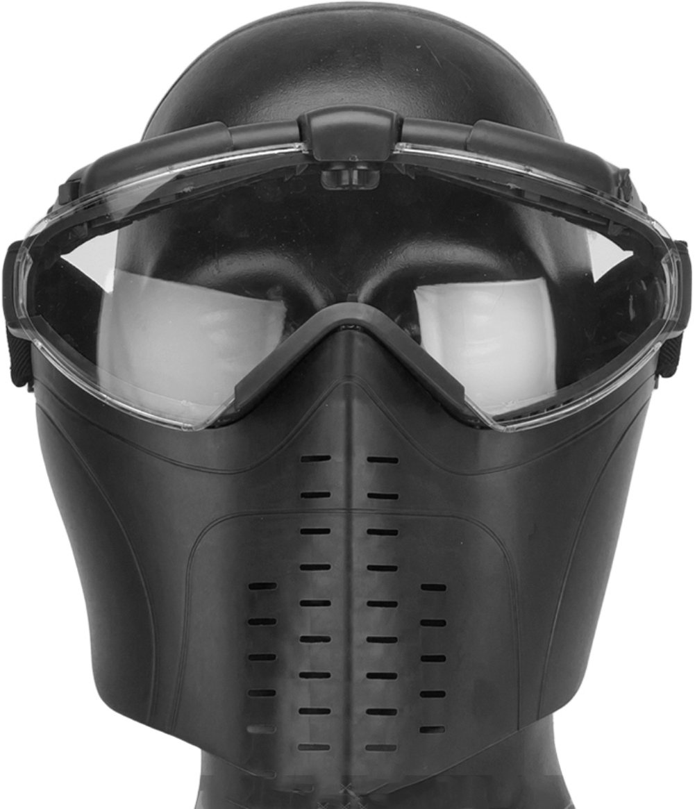 Evike Airsoft Pro-Goggle Full Face Mask with Integrated Fan - Black | Tactical Airsoft Gear for Outdoor Games & Military Simulation