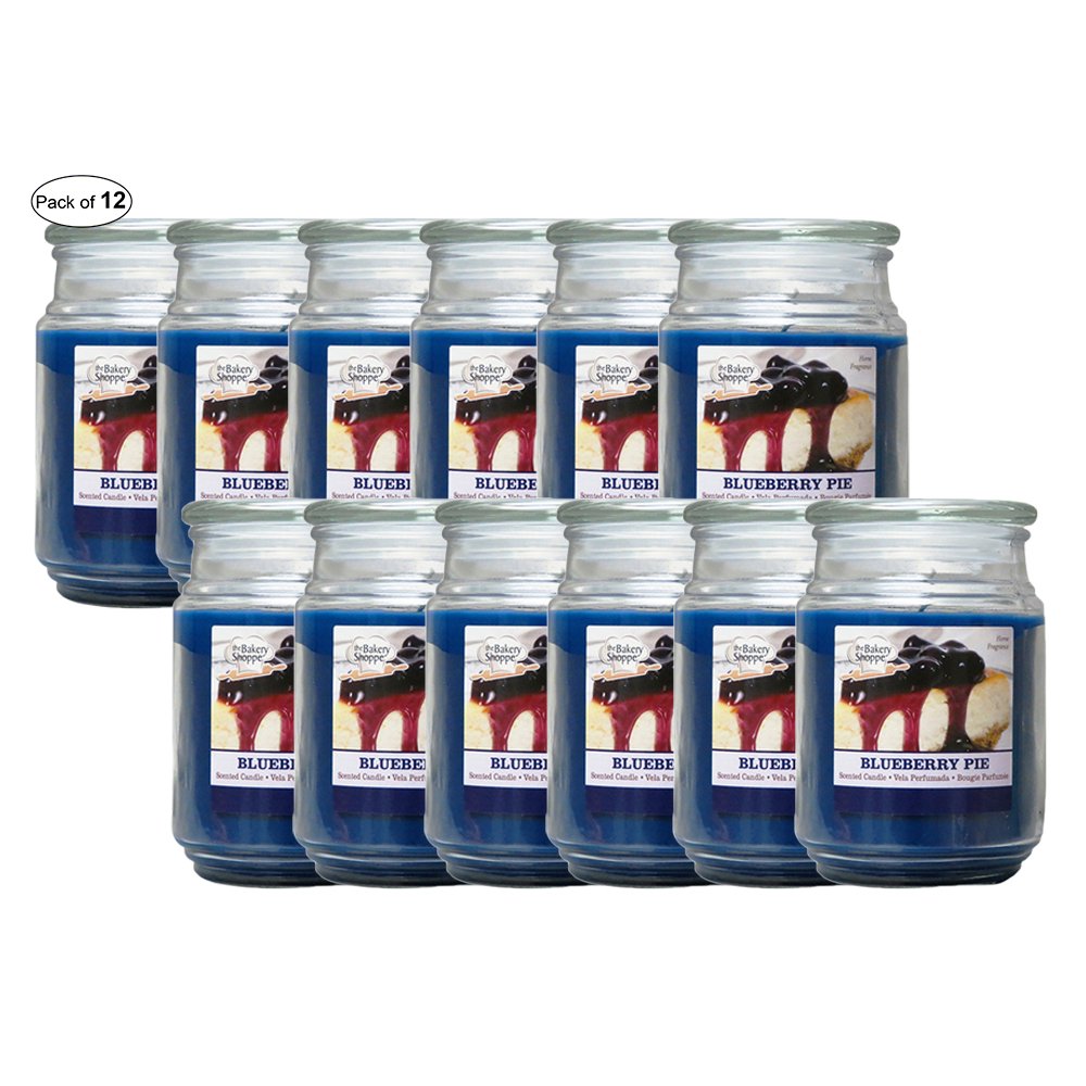 Blueberry Pie Scented Candle - 18 Oz Large Jar Candle (Pack of 12) | Long-Lasting Fragrance for Home, Office, Spa & Romantic Dinner Ambiance