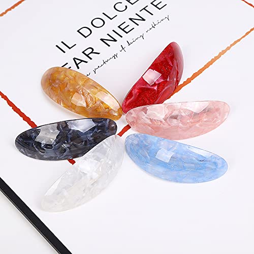 Vintage Large Hair Barrettes for Women - 6 Pack French Clip Hair Clips with Elegant Ellipse Design - Perfect for Office, Wedding, and Everyday Hairstyling