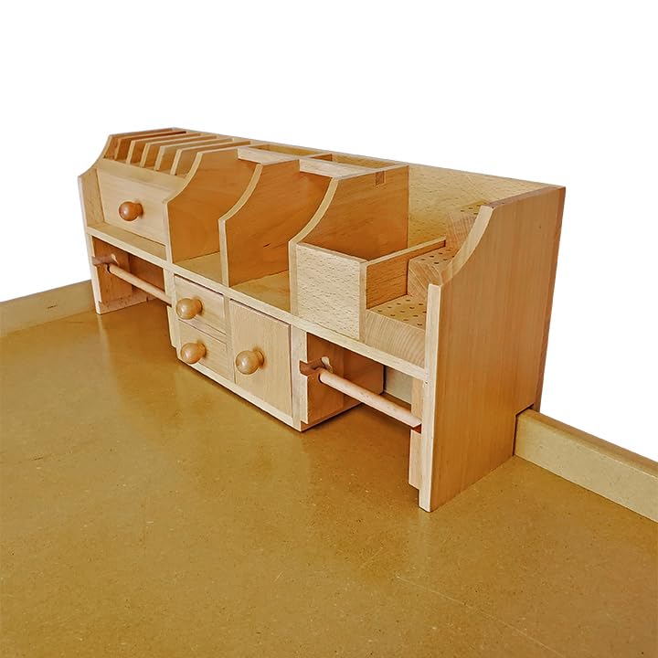 Wooden Jewelry Organizer for Bench Top - Beads, Rings & Necklace Storage - Perfect for Crafting & DIY Jewelry Making at Home