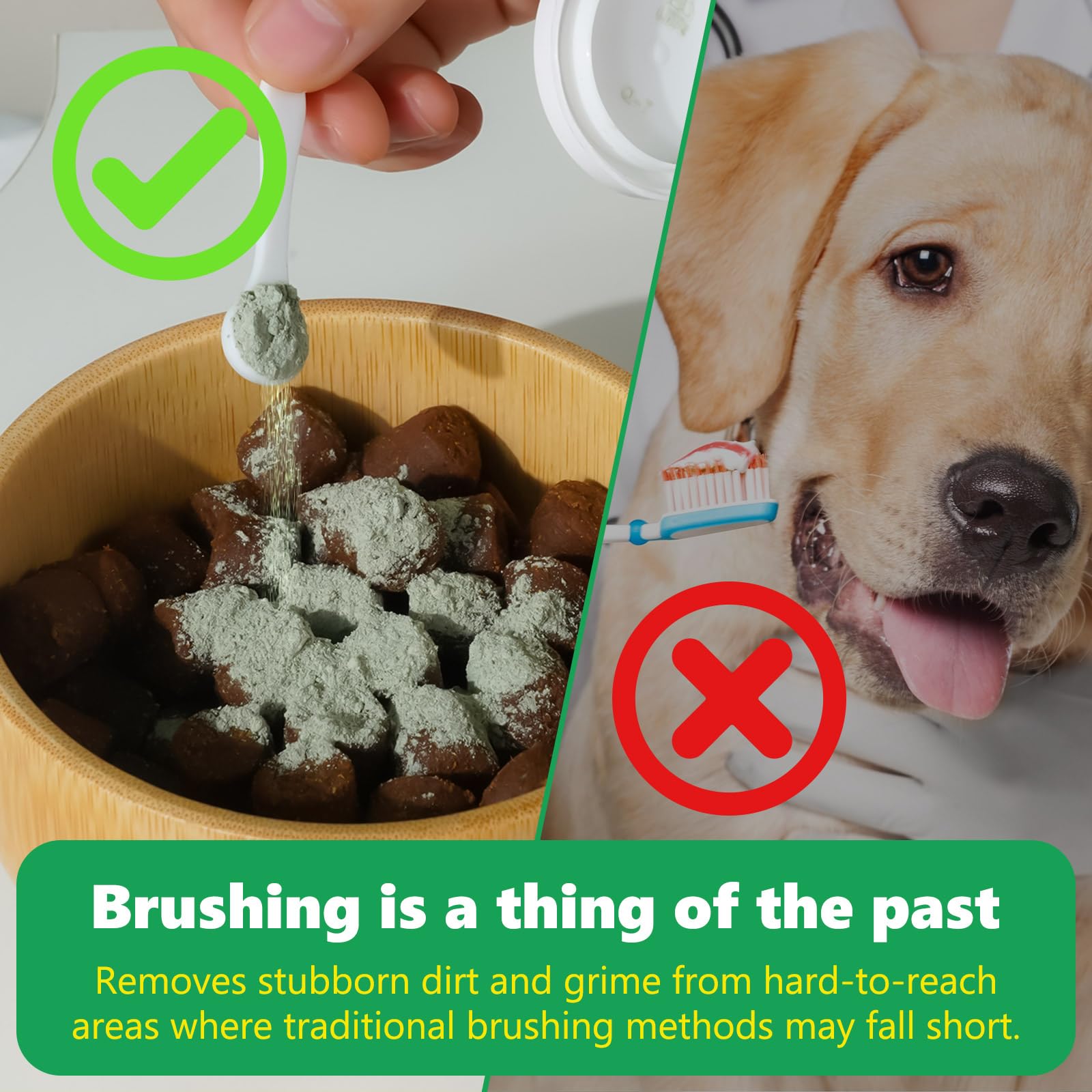 Natural Dog Teeth Cleaning Powder with Probiotics - Freshens Breath, Reduces Plaque & Tartar - Dental Powder for Small, Medium & Large Dogs (30g) - Perfect for Daily Oral Care & Bad Breath Prevention