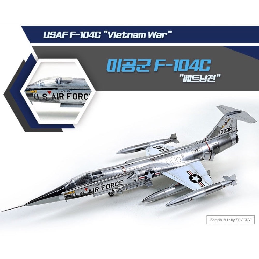 1/72 Scale Lockheed USAF F-104C Starfighter Vietnam War Model Kit - Academy 12576 | Perfect for Collectors, History Enthusiasts & Military Aircraft Displays
