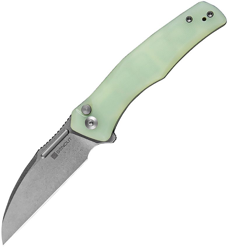 Sencut Watauga Button Lock Folding Knife - Premium Jade G10 Handle - EDC Pocket Knife for Outdoor, Camping & Everyday Carry