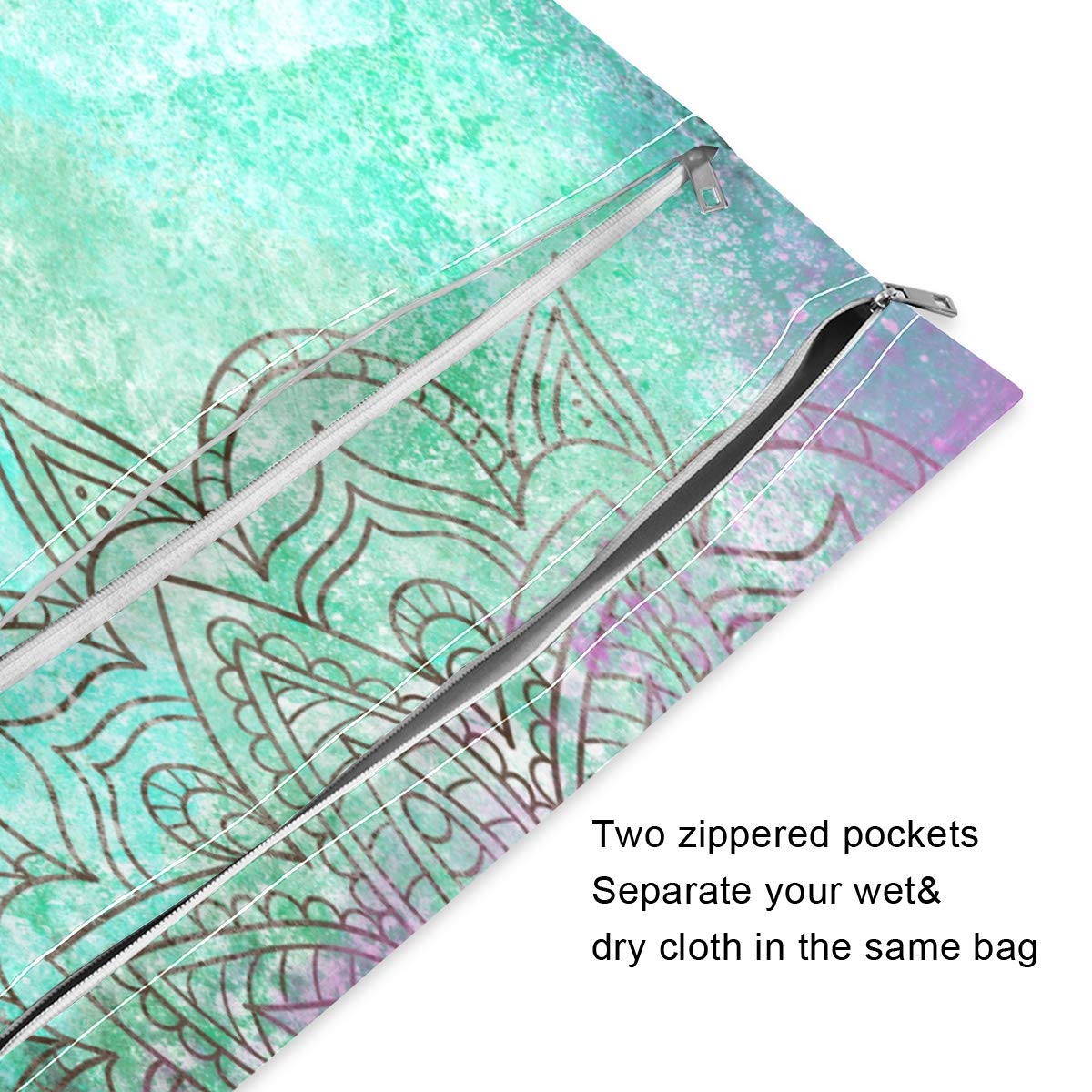 Sunflower Bees Waterproof Wet Dry Bag for Cloth Diapers & Swimsuits - Reusable Travel & Beach Essentials - 2 Pack for Wet Clothes, Toiletries, Gym Gear - Perfect for Daycare, Pool Parties & Outdoor Adventures
