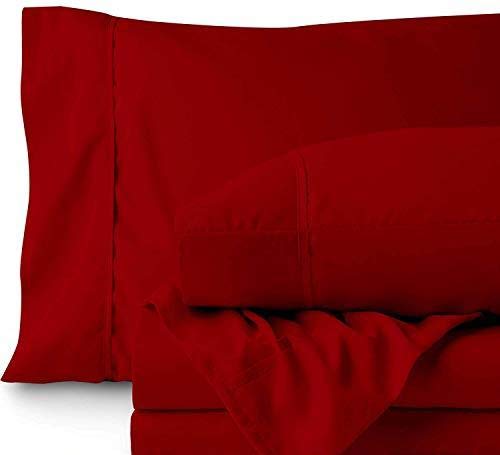 Luxury Full Size Sheet Set - 4 Piece Ultra Soft Hotel Quality Bed Sheets with 18 Inch Deep Pockets | Wrinkle Free, Breathable & Cooling Fabric | Perfect for Master Bedroom, Guest Room & Airbnb | Burgundy Color