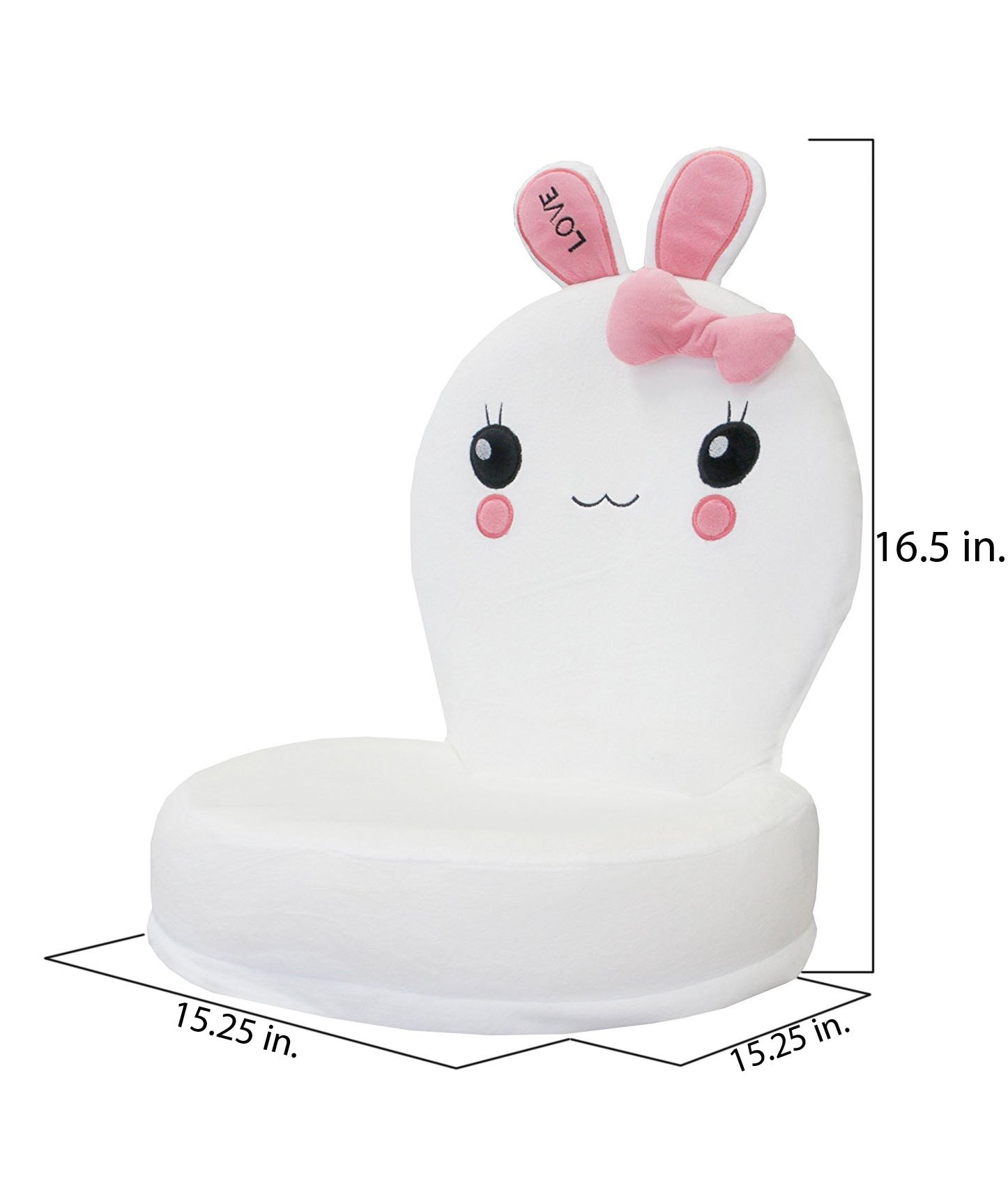Furniture of America Kiddy Creature Foldable Lounge Chair - Bunny Design Kids Chair for Bedroom, Playroom & Nursery | Comfortable & Portable Children's Seating