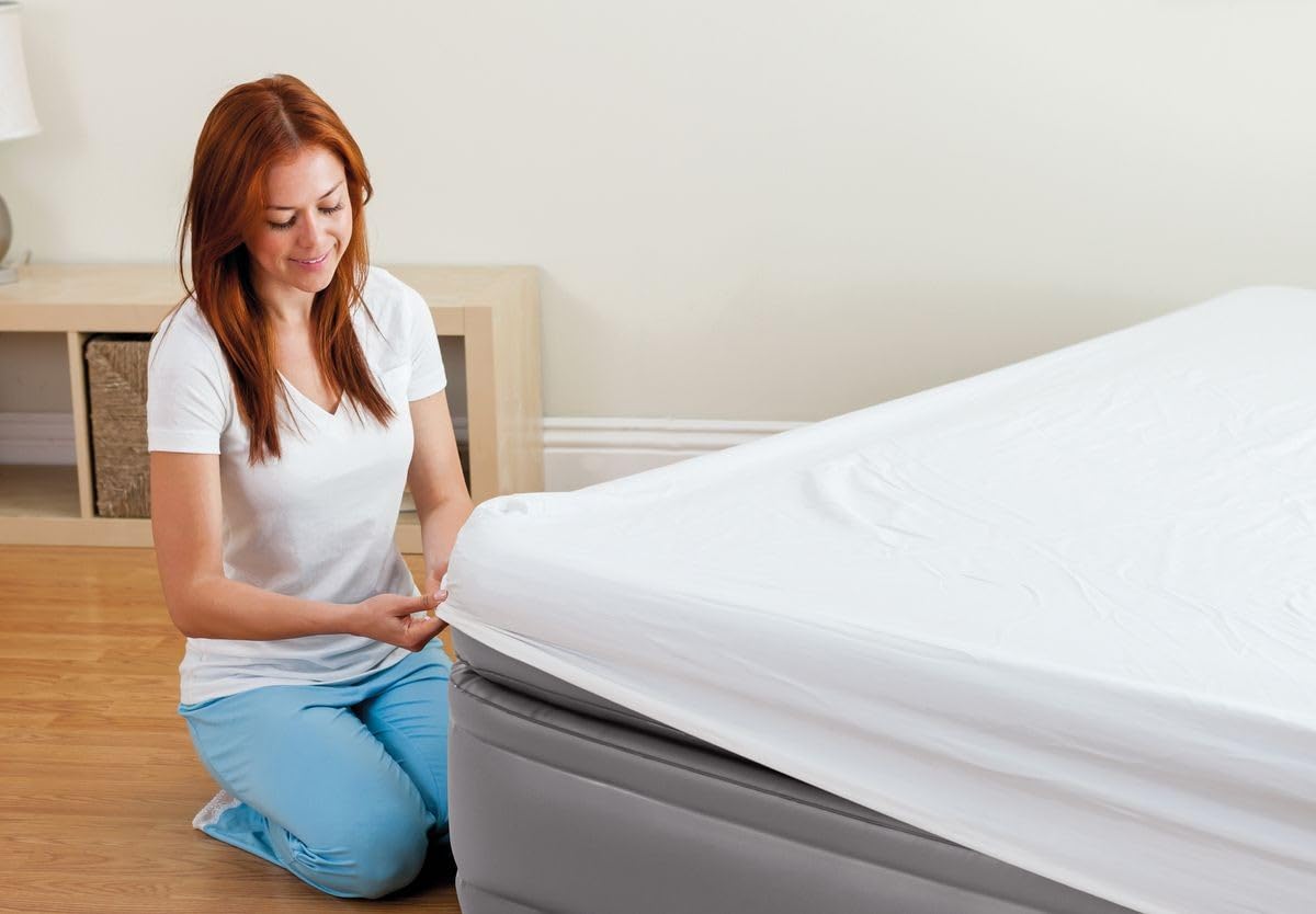 **Intex 64162 Single Airbed Mattress with Dura Beam Prime & Fiber Tech Technology, Built-in Electric Pump, 99 x 191 x 51 cm – Perfect for Camping, Guest Beds & Home Comfort**