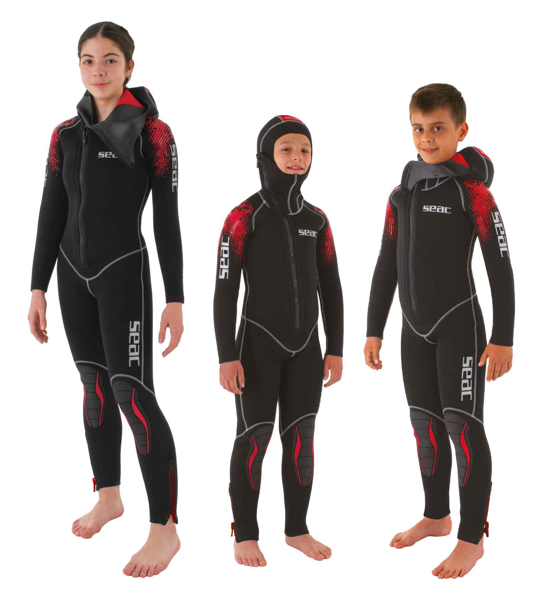 Seac First One-Piece Wetsuit with Integrated Hood for Kids & Teens - Perfect for Surfing, Snorkeling & Water Sports