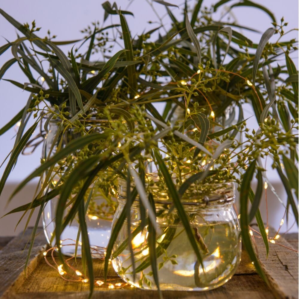 200 LED Solar Powered String Lights - 40ft Waterproof Copper Wire Fairy Lights for Outdoor & Indoor Use - Warm White Starry Lights for Garden, Patio, Home Decor, Wedding & Party Lighting