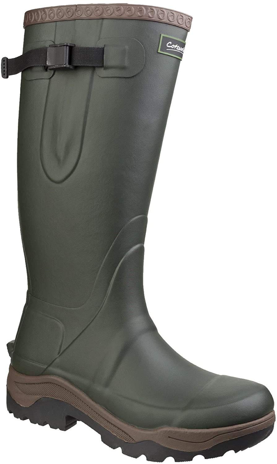 Men's Waterproof Neoprene Rain Boots with Non-Slip Sole - Comfortable Rubber Boots for Outdoor Work, Hiking & Gardening