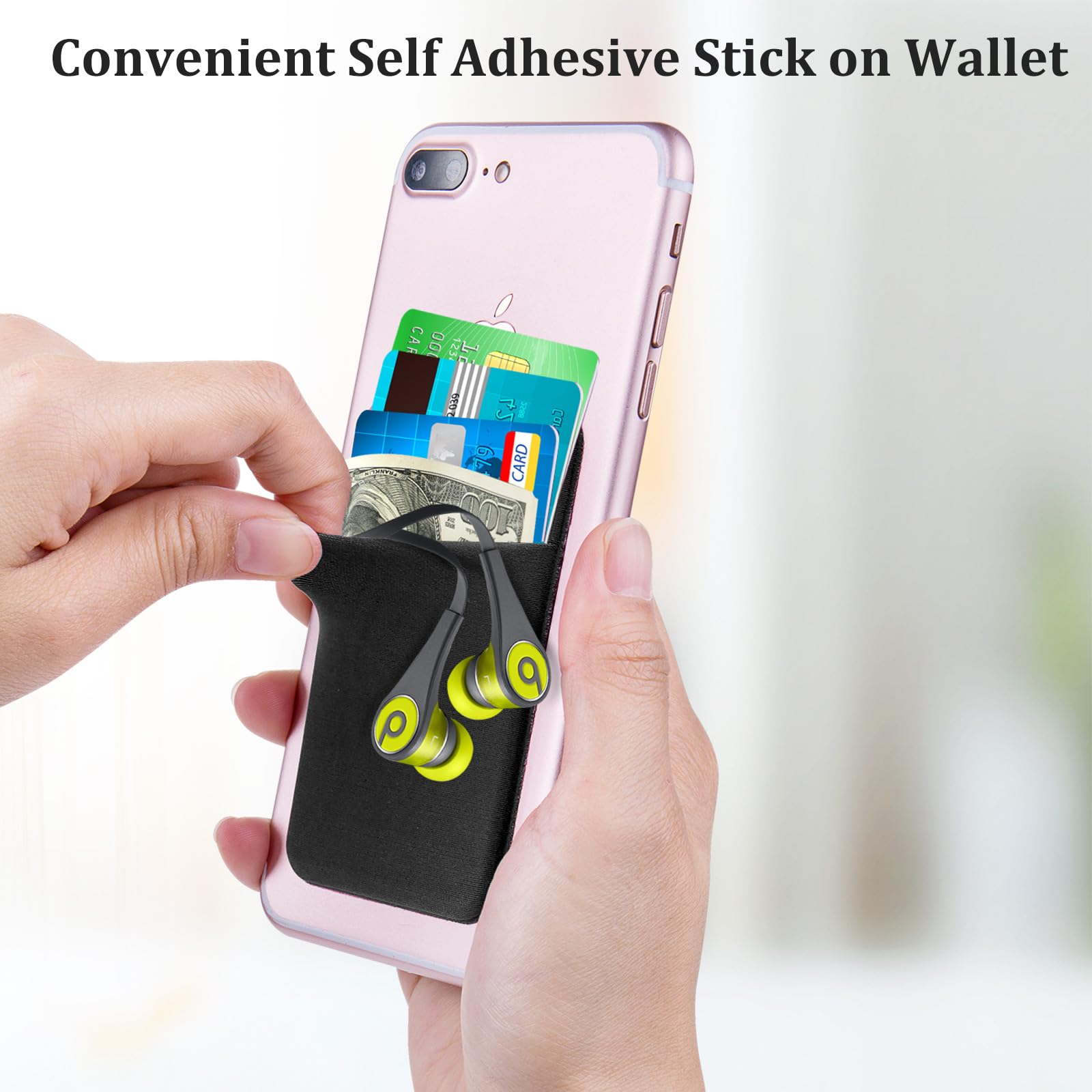 Costyle Slim RFID Blocking Credit Card Holder - Stick On Phone Wallet for iPhone & Samsung - Perfect for Travel, Shopping & Everyday Use