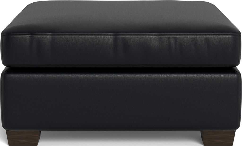 Genuine Leather Storage Ottoman with Tufted Top - Footrest, Coffee Table & Extra Seating for Living Room, Bedroom & Office