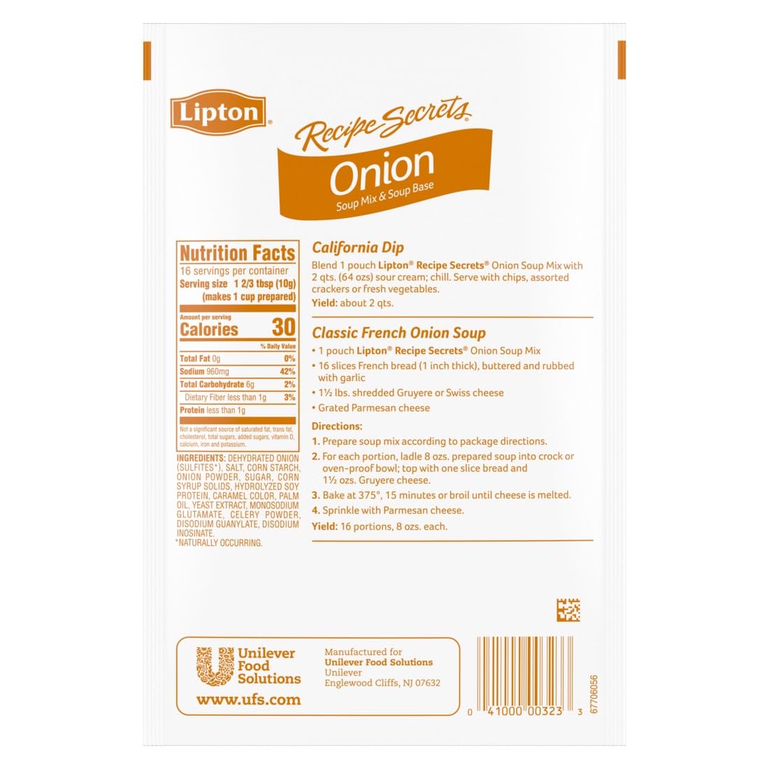 Lipton Onion Soup Mix 5.7 oz (Pack of 12) - 0g Trans Fat, Gluten Free, All Natural Seasoning for Soups, Dips & Recipes - Perfect for Cooking, Baking & Party Appetizers