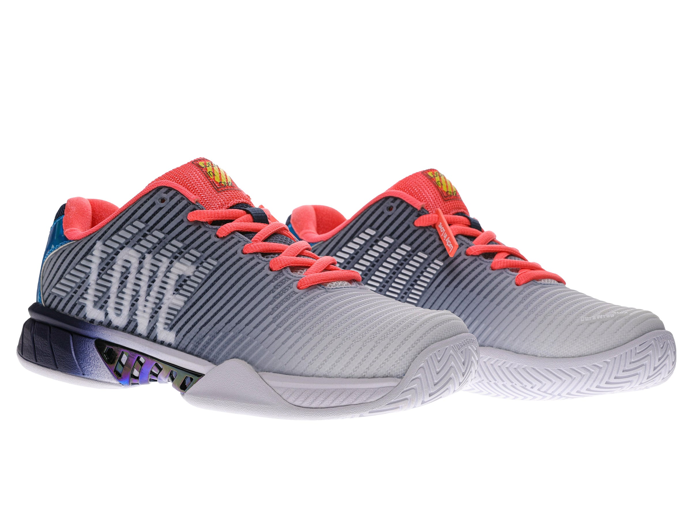 Hypercourt Express 2 Lucky in Love Women's Tennis Shoes - Dark Denim/White/Coral | Lightweight & Comfortable for Court Sports, Casual Wear & Gym Workouts