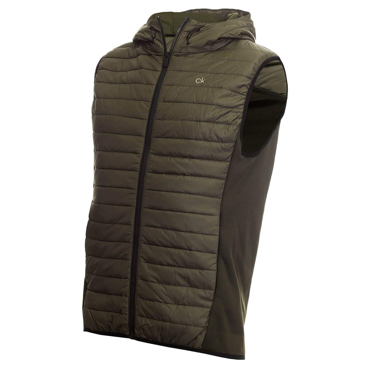 Calvin Klein Men's Wrangell Hybrid Stretch Insulated Hooded Vest - Lightweight Winter Jacket for Outdoor Activities & Casual Wear