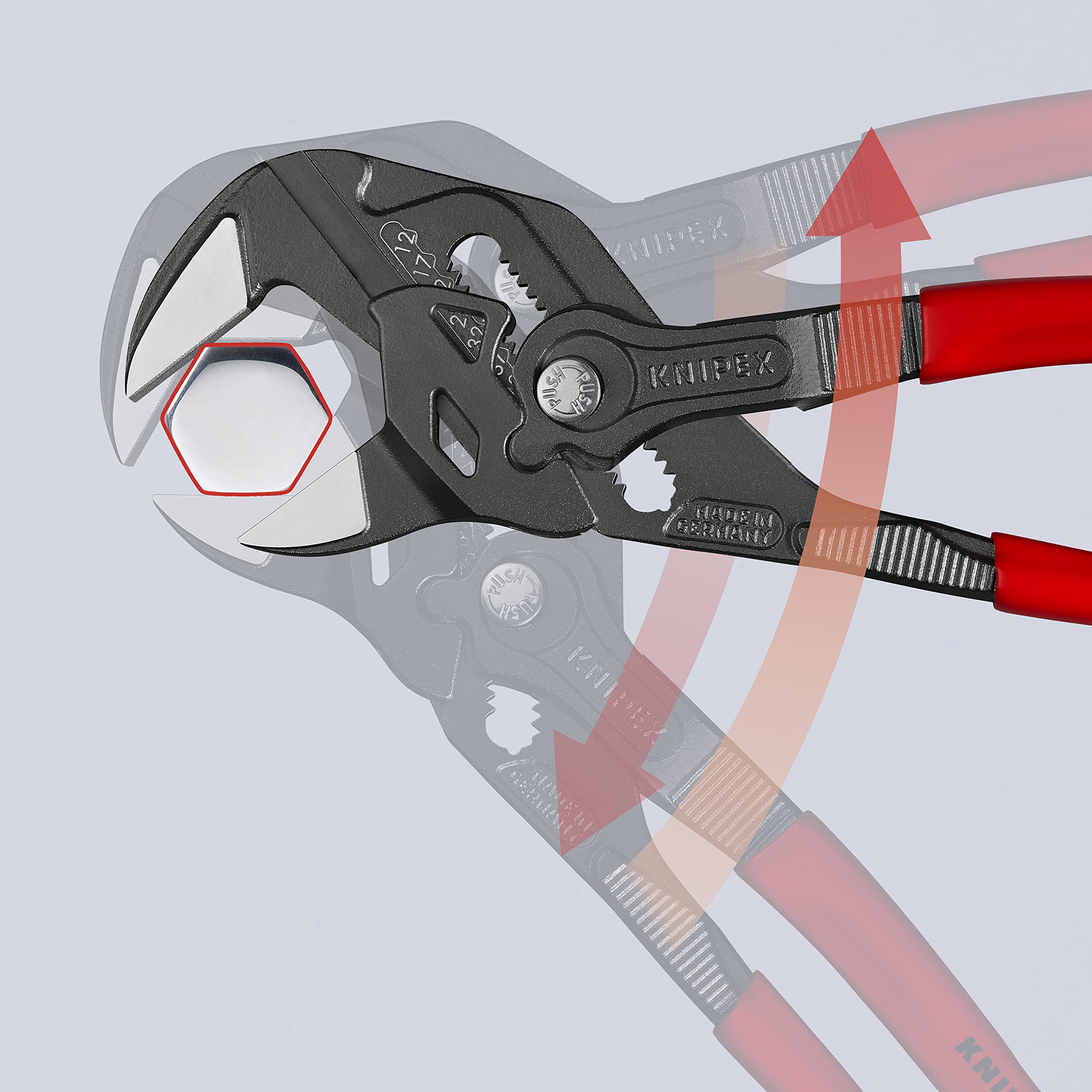 KNIPEX 10-Inch Pliers Wrench with Black Finish (8601250) - Professional Plumbing & DIY Tool for Pipe Fittings, Automotive Repair & Home Improvement