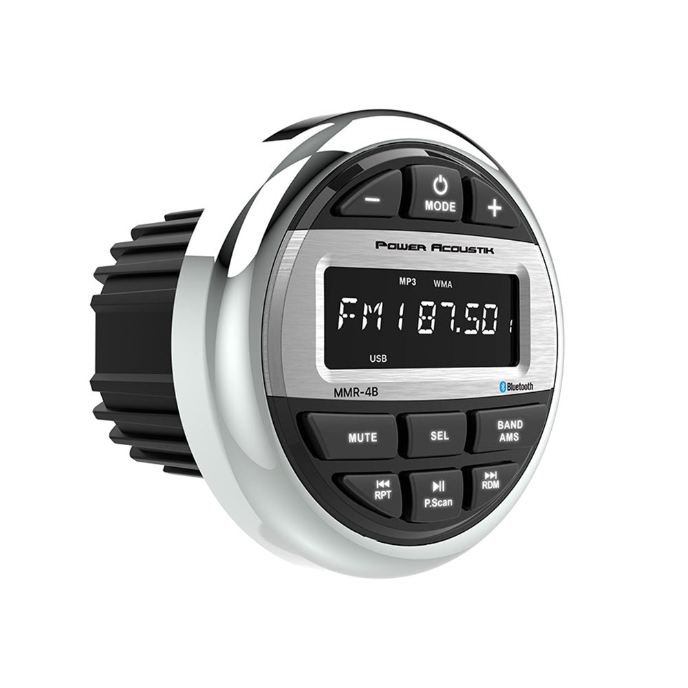 Power Acoustik MMR 4B Marine Grade Stereo Head Unit - AM/FM Radio, USB Port, Bluetooth 5.0, Waterproof for Boats, Yachts & Outdoor Adventures