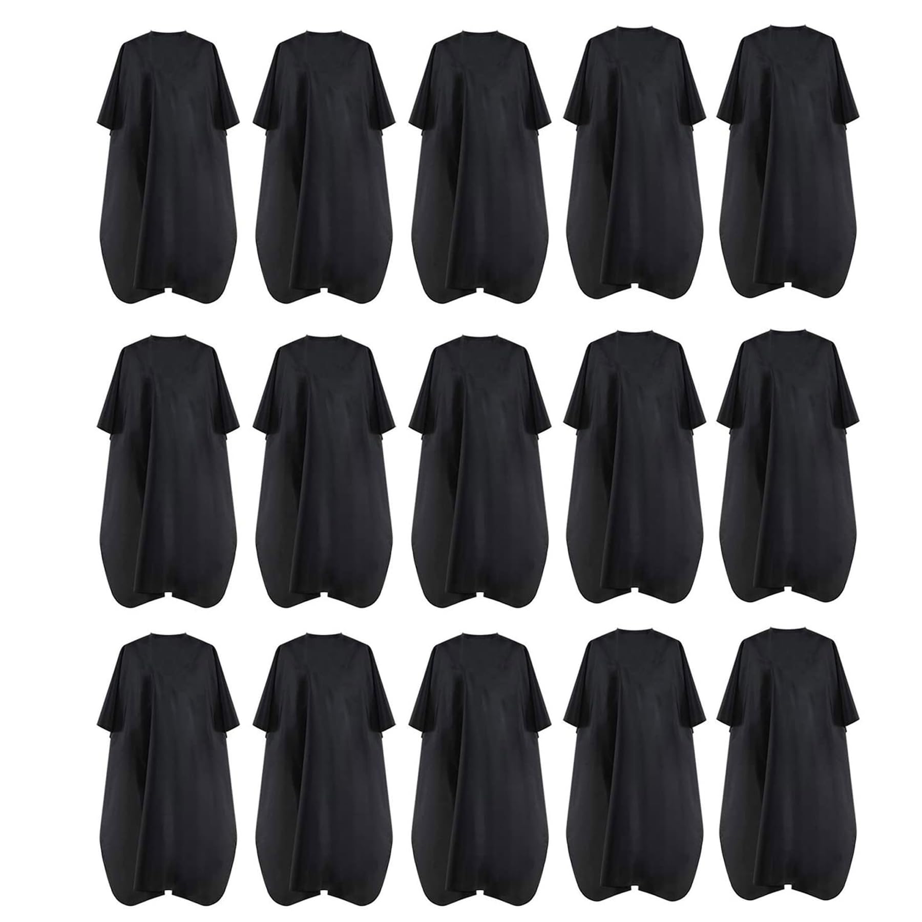 Professional Waterproof Hair Cutting Cape - 15 Pack Black Salon Barber Capes with Metal Snap Closure for Haircuts, Styling & Coloring | Durable & Comfortable for Salons, Home Use & DIY Hair Care