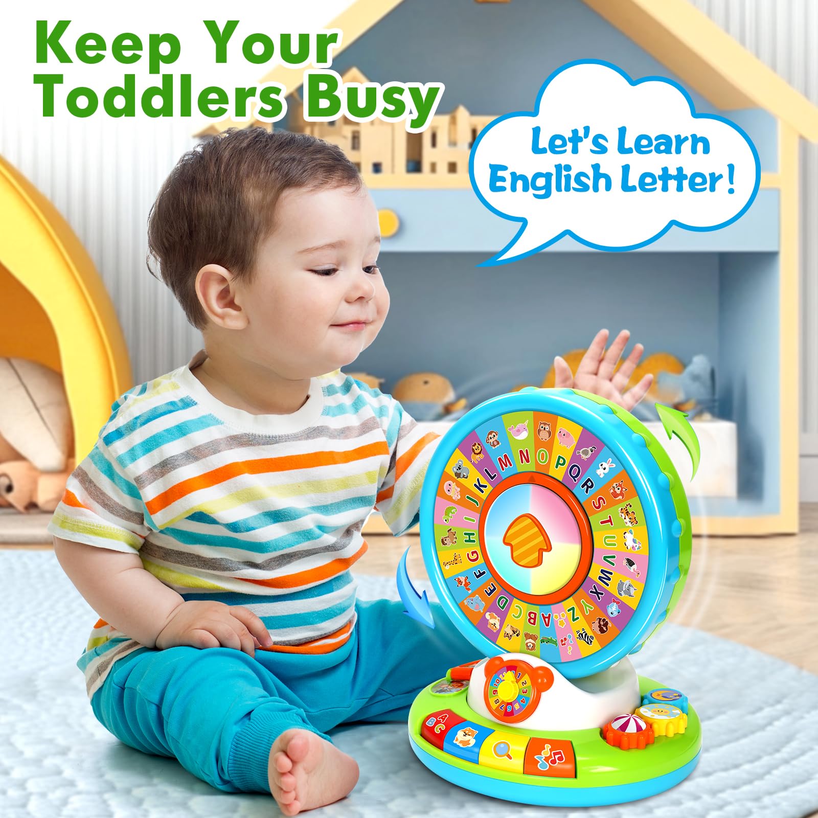 Musical Alphabet Zoo Toy for Toddlers 1-3 Years - Learning Gift for Boys & Girls - Perfect for Birthday & Christmas
