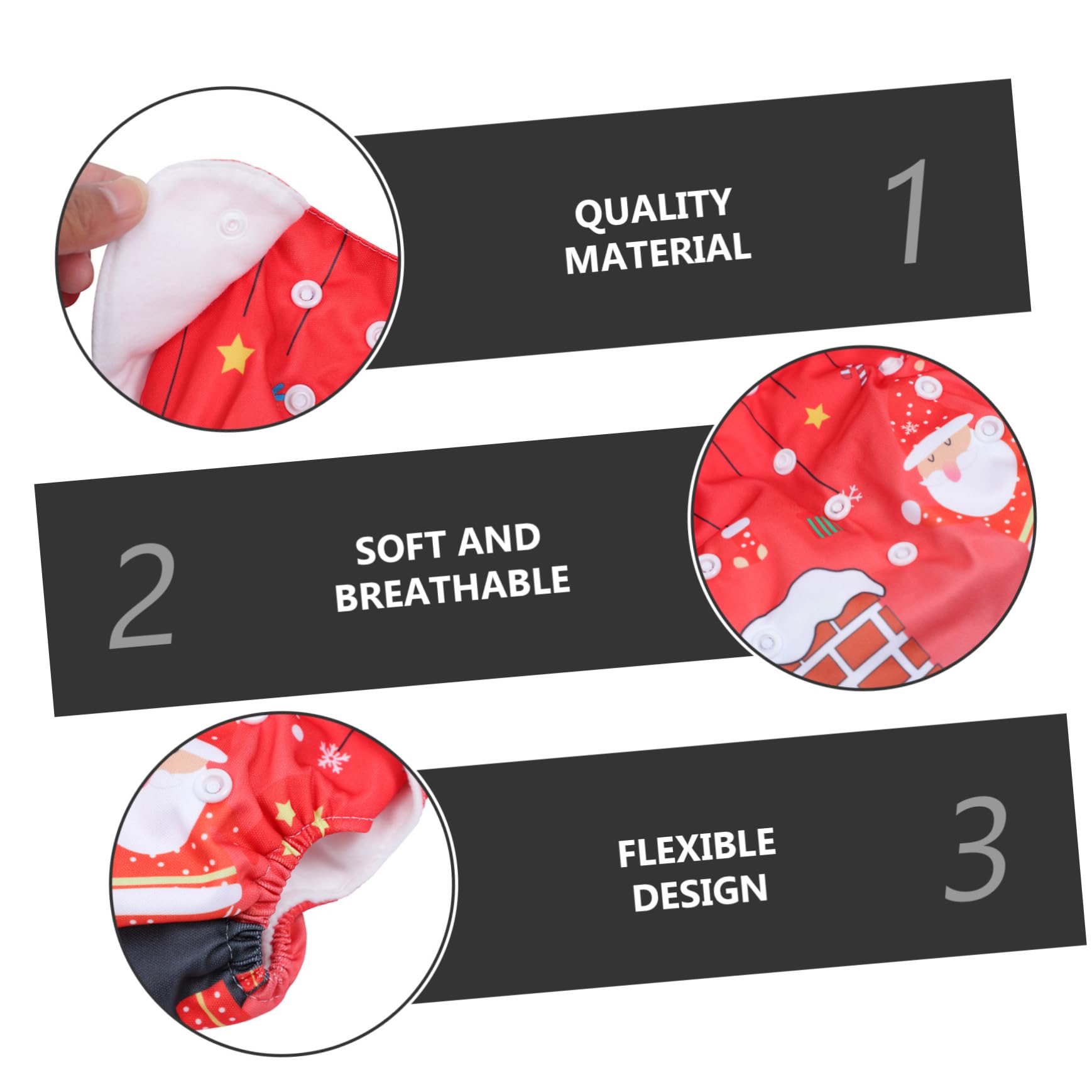 16 Pcs Washable Christmas Cloth Diapers - Soft Brushed Lining Swim Diaper Pants for Newborns & Babies | Holiday Outfit & Cloud Plush Toy Gift Set | Perfect for Holiday Photos, Swimming & Everyday Use