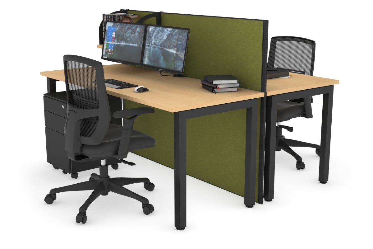 Horizon Quadro 2-Person Office Workstation Bench with Square Legs - 70.9