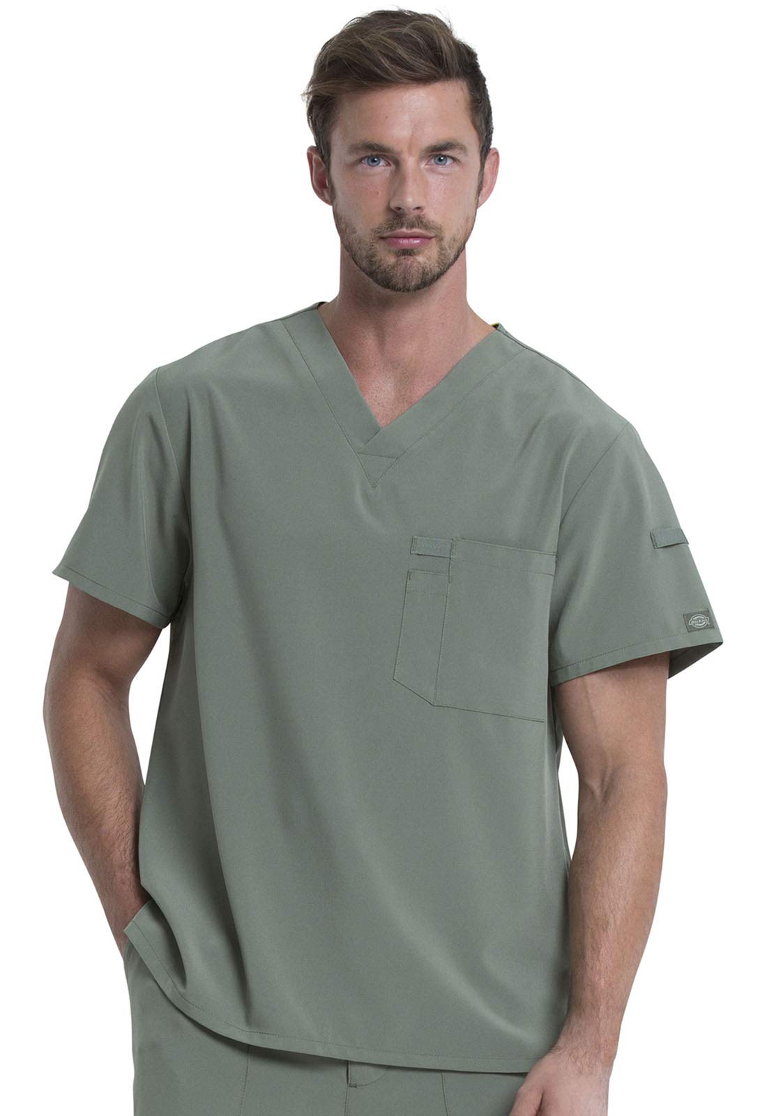 Dickies EDS Essentials Men's Scrubs Top - Tuckable V-Neck Work Shirt DK635 | Comfortable Medical Uniform for Nurses, Doctors & Healthcare Professionals