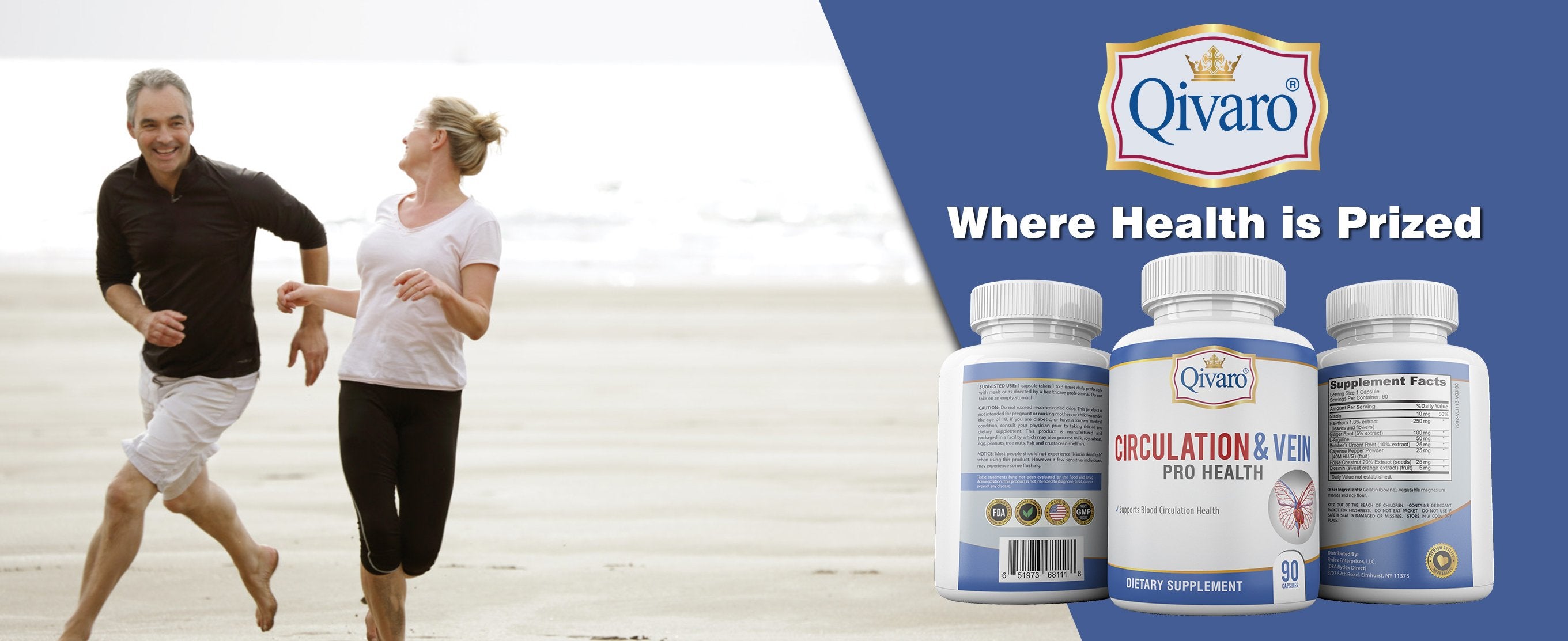 QIH19 Circulation & Vein Support Supplement - Improve Blood Flow & Vascular Health - Perfect for Office Workers & Travelers