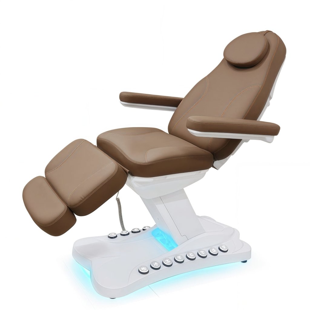 Greenlife Graceful 4 Motor Electric Facial Bed with Silicone Leather - Professional Beauty & Eyelash Extension Chair for Medi Spa & Salon - Perfect for Facial Treatments, Massage Therapy, and Cosmetic Procedures