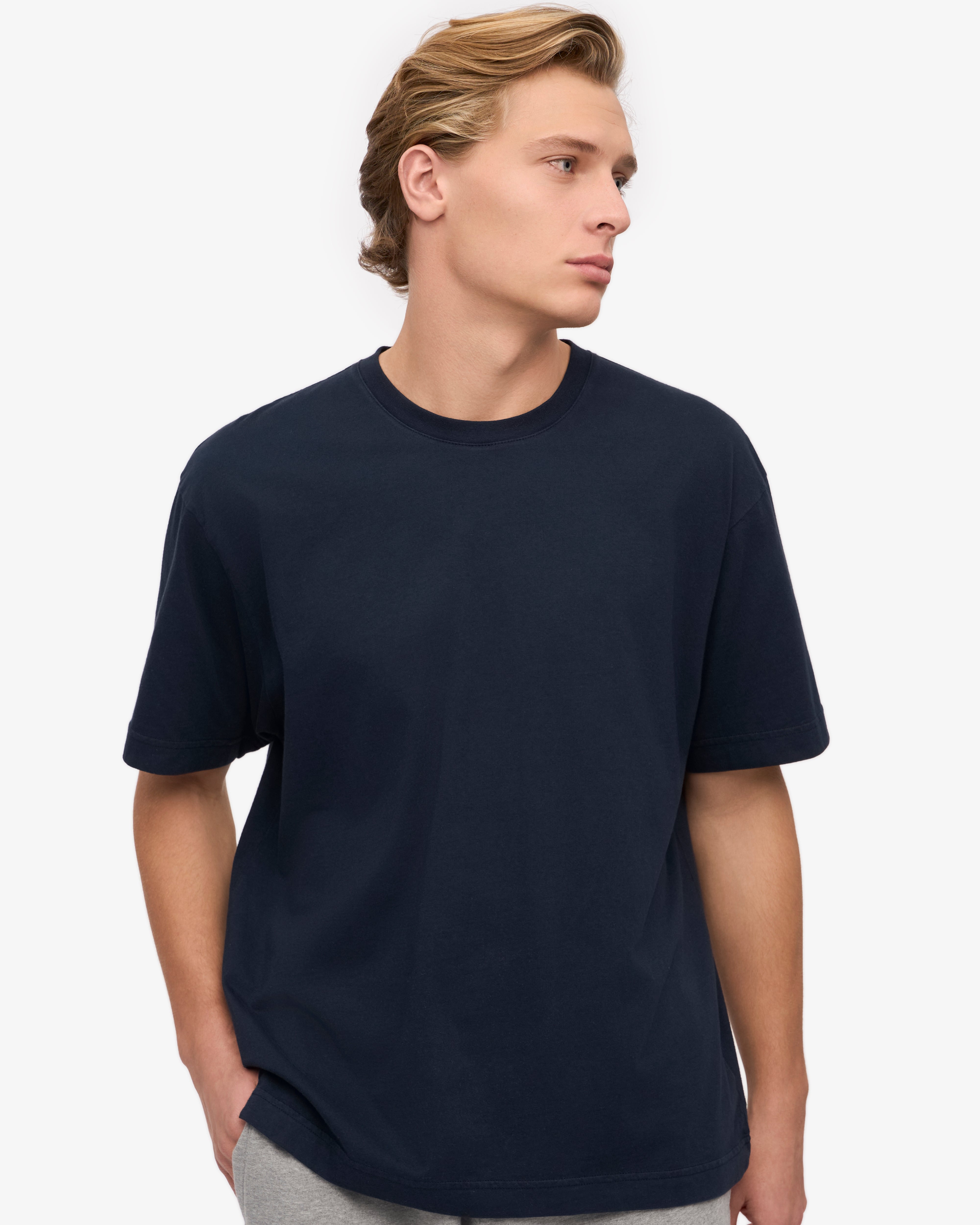 Premium Oversized Organic Cotton T-Shirt for Men & Women - Soft, Comfortable & Eco-Friendly Navy Blue Tee - Perfect for Casual Wear, Loungewear & Everyday Outfits
